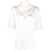 Jil Sander Short-Sleeved Satin Blouse With Sailor Collar White