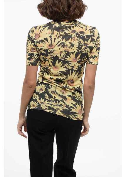 Tricouri Jil Sander Crew Neck Sunflower Tech Cotton T-Shirt Yellow Femei (BM 16401594) 2