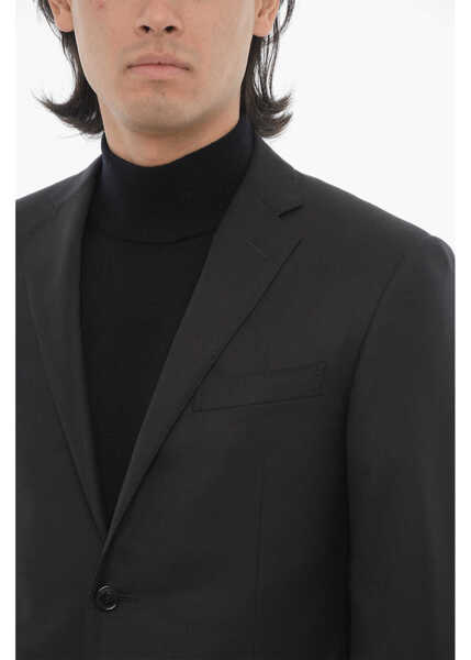 Sacouri CORNELIANI Virgin Wool Side Vents Notch Lapel 2-Button Blazer Blue Barbati (BM 16401633) 3