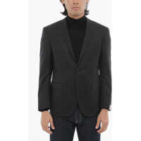 Sacouri Virgin Wool Side Vents Notch Lapel 2-Button Blazer Barbati