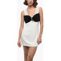 Rochii scurte Self-Portrait Dama - Rochii scurte Self-Portrait Cut-Out Mini Dress With Crepe Shoulder Staps Black & White Femei (BM 16407975) - B-mall.ro