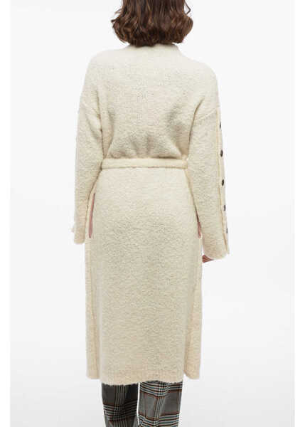 Cardigane Co.Go Blended Alpaca Wool Long Cardigan With Buttoms Detail White Femei (BM 16407978) 2