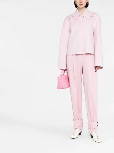 Paltoane Jil Sander Wool Short Coat With Concealed Buttoning Pink Femei (BM 16408002) 2