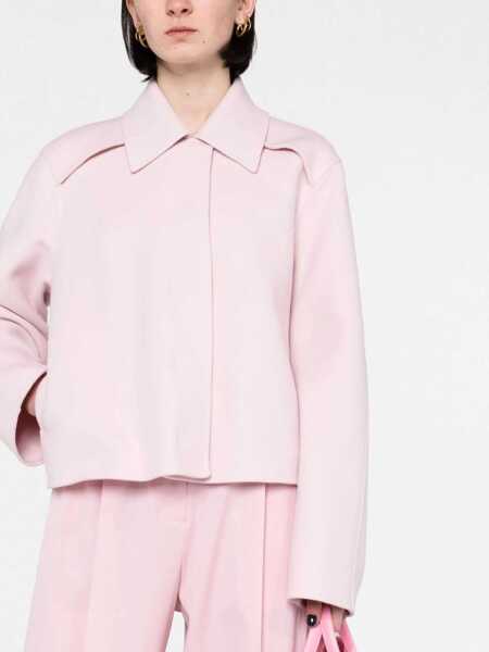 Paltoane Jil Sander Wool Short Coat With Concealed Buttoning Pink Femei (BM 16408002) 5