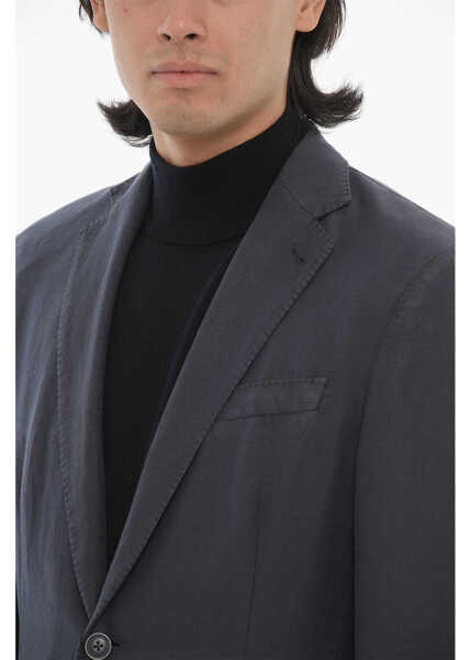 Sacouri CORNELIANI Cc Collection Unlined Two-Buttons Blazer With Patch Pockets Blue Barbati (BM 16408029) 3