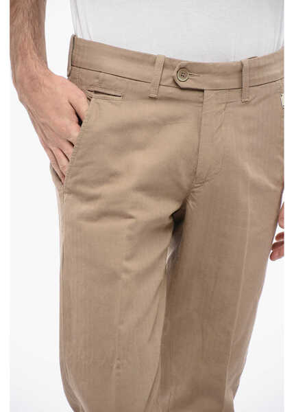 Pantaloni casual CORNELIANI Id Solid Color Cotton And Linen Chino Pants Brown Barbati (BM 16408044) 3