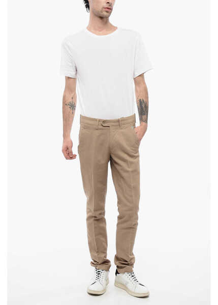 Pantaloni casual CORNELIANI Id Solid Color Cotton And Linen Chino Pants Brown Barbati (BM 16408044) 4