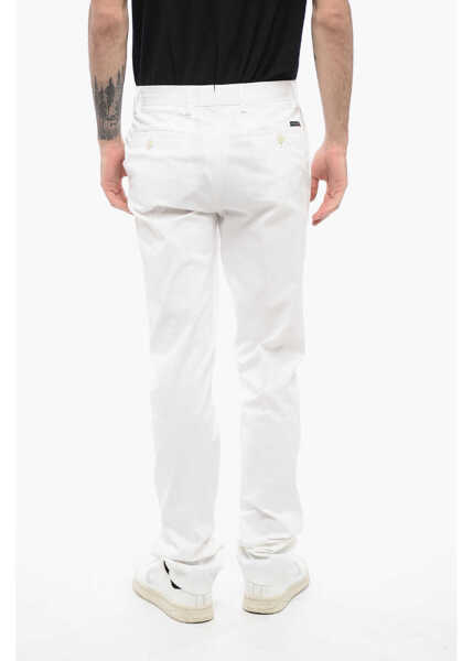 Pantaloni casual CORNELIANI Id Stretch Cotton Identity Straight Leg Chinos Pants White Barbati (BM 16408050) 2