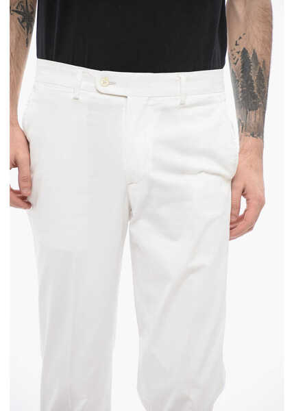 Pantaloni casual CORNELIANI Id Stretch Cotton Identity Straight Leg Chinos Pants White Barbati (BM 16408050) 3