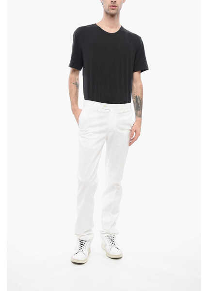 Pantaloni casual CORNELIANI Id Stretch Cotton Identity Straight Leg Chinos Pants White Barbati (BM 16408050) 4