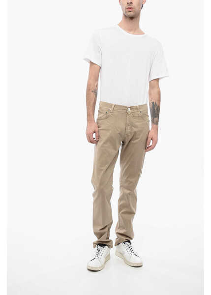 Pantaloni casual CORNELIANI Id 5-Pocketed Stretch Cotton Pants Beige Barbati (BM 16408080) 4