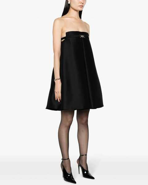 Rochii scurte Versace Sleeveless A-Line Dress With Placket Pleats Black Femei (BM 16408266) 3