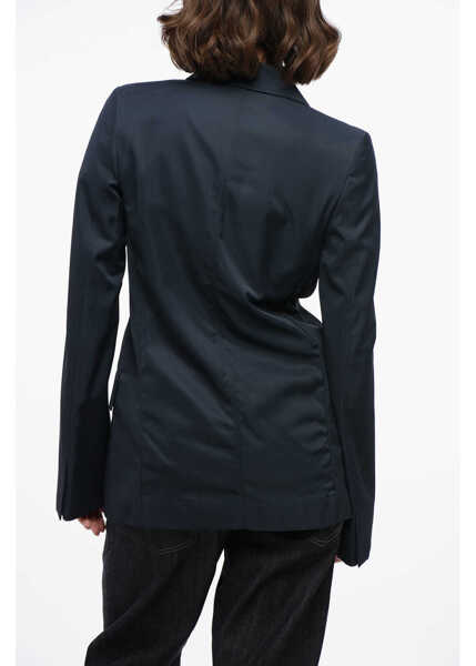 Sacouri Jil Sander Viscose Slim Fit Blazer With Peak Lapel Blue Femei (BM 16408284) 2