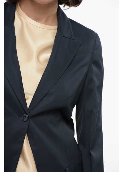 Sacouri Jil Sander Viscose Slim Fit Blazer With Peak Lapel Blue Femei (BM 16408284) 3