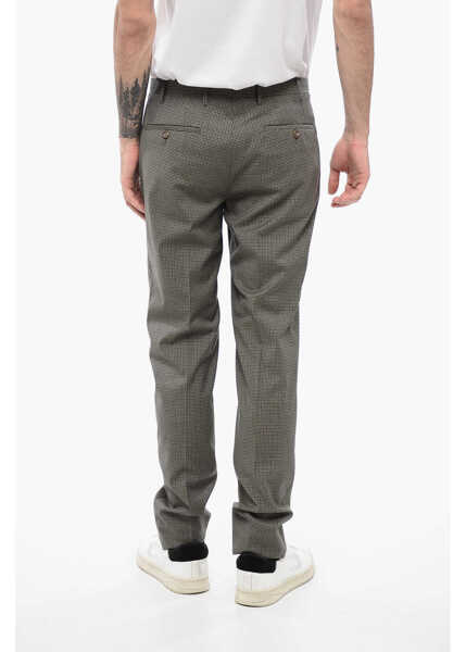 Pantaloni casual CORNELIANI Cc Collection Micro Checked Virgin Wool Reset Pants Multicolor Barbati (BM 16408320) 2