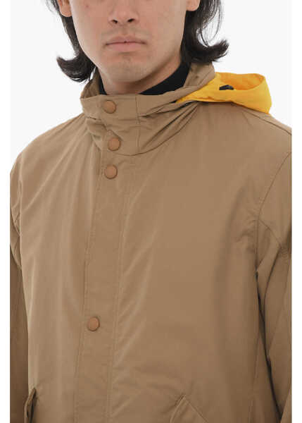 Jachete CORNELIANI Cc Collection Contrasting-Hooded Windbreaker Jacket Brown Barbati (BM 16408350) 3