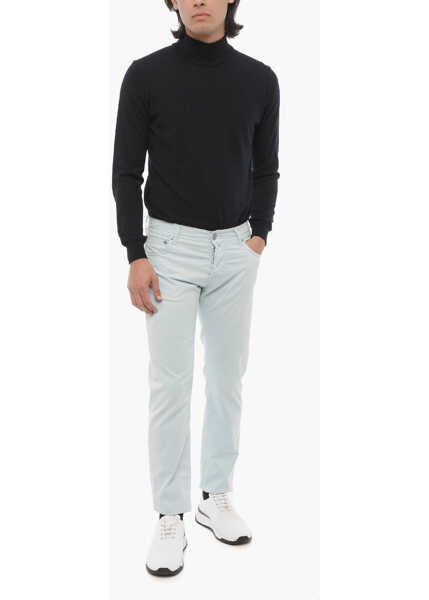 Pantaloni casual CORNELIANI Id 5-Pocketed Stretch Cotton Pants Light Blue Barbati (BM 16408368) 4