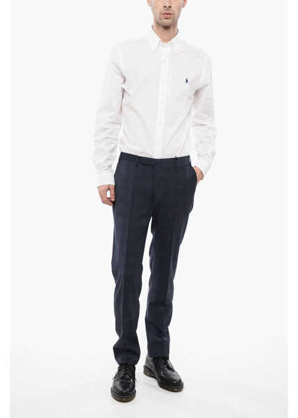 Pantaloni casual CORNELIANI Cc Collection 4-Pocketed Virgin Wool Pants With District Che Blue Barbati (BM 16408371) 4