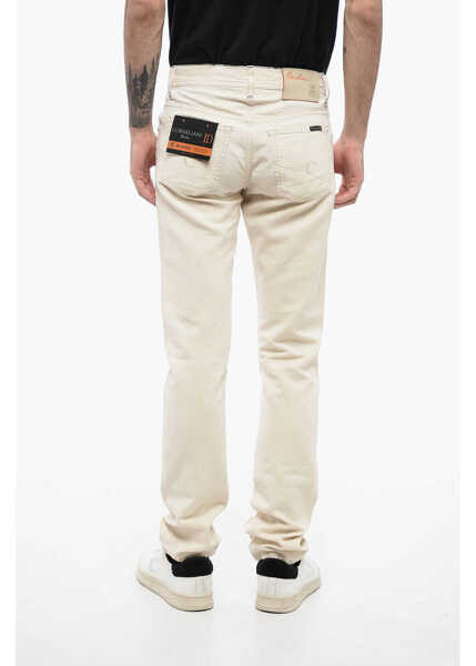 Pantaloni casual CORNELIANI Id Luxury Denim Ton-Sur-Ton Embroidered Denims Beige Barbati (BM 16408377) 2