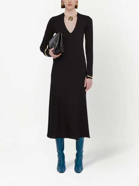 Rochii lungi Jil Sander Knitted Maxi Dress With Necklace Detail Black Femei (BM 16408461) 2