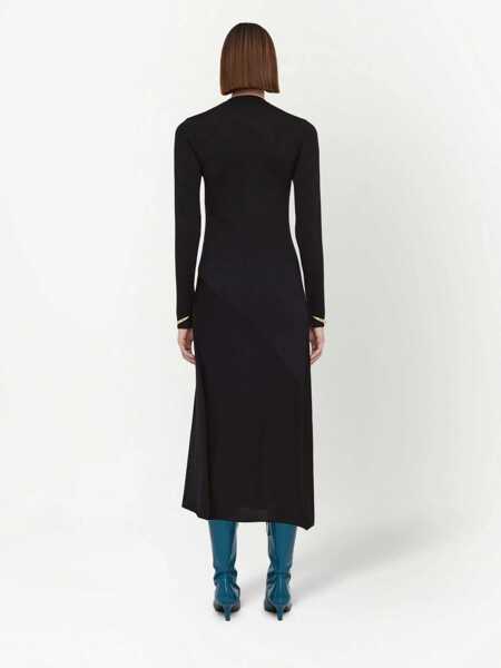 Rochii lungi Jil Sander Knitted Maxi Dress With Necklace Detail Black Femei (BM 16408461) 4