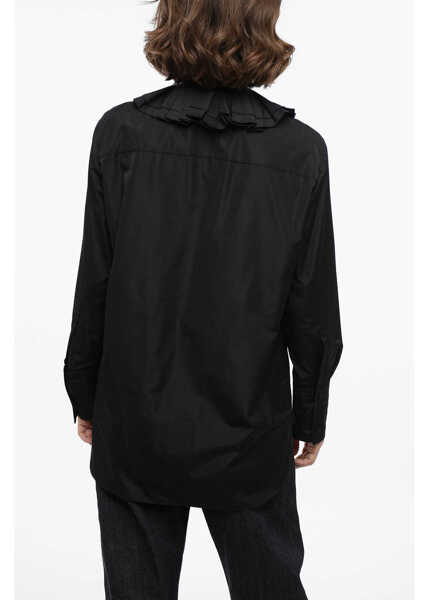 Camasi casual Jil Sander Nylon Tuxedo Shirt With Ruffled Collar Black Femei (BM 16408467) 2