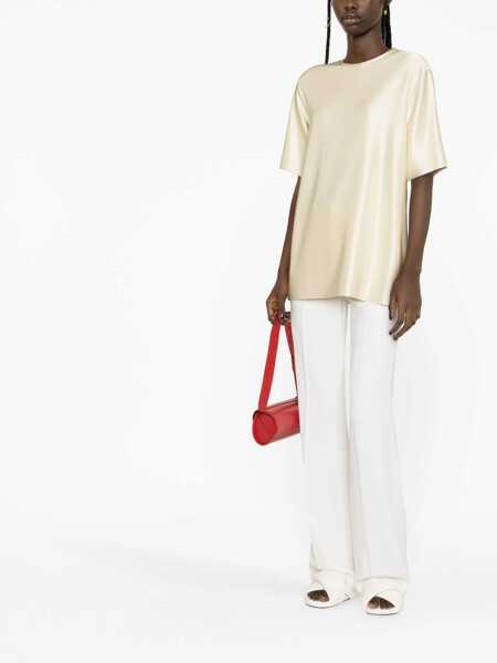 Tricouri Jil Sander Crew Neck Stretch Viscose T-Shirt Beige Femei (BM 16408470) 2