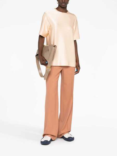 Tricouri Jil Sander Crew Neck Stretch Viscose T-Shirt Pink Femei (BM 16408473) 2