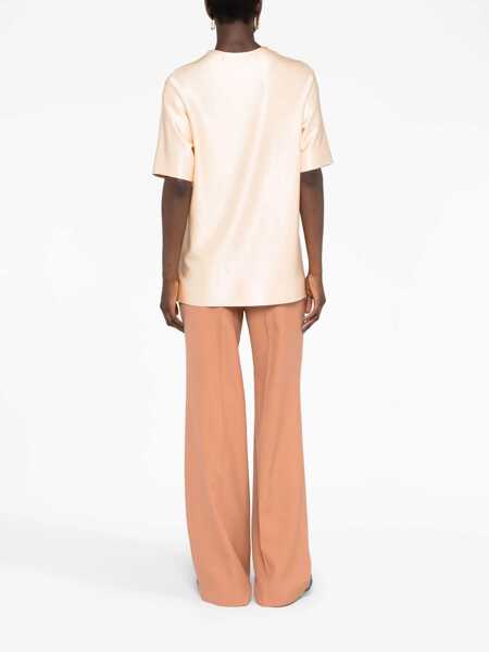 Tricouri Jil Sander Crew Neck Stretch Viscose T-Shirt Pink Femei (BM 16408473) 4