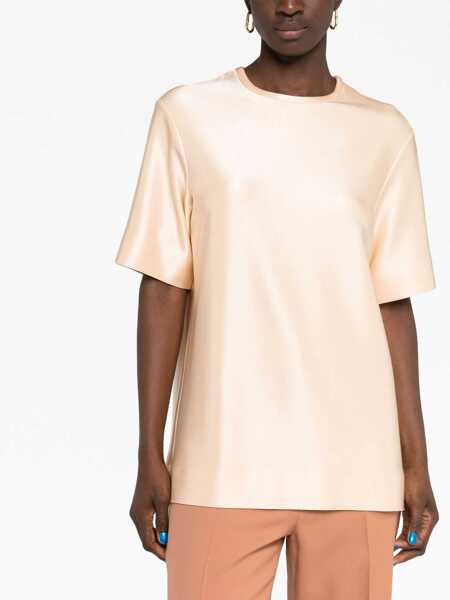 Tricouri Jil Sander Crew Neck Stretch Viscose T-Shirt Pink Femei (BM 16408473) 5