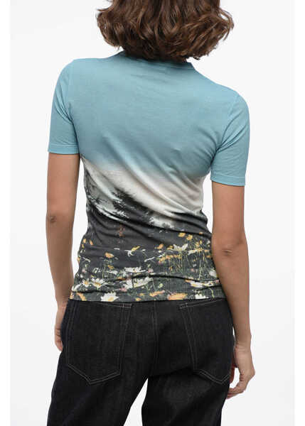 Tricouri Jil Sander Crew Neck Alps Tech Cotton T-Shirt Light Blue Femei (BM 16408476) 2