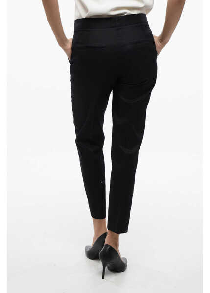 Pantaloni casual Jil Sander Pure Cotton Chinos Pants With Concealed Closure Blue Femei (BM 16408479) 2