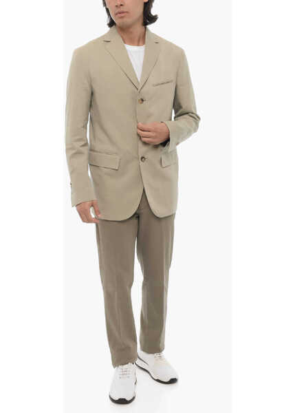 Sacouri CORNELIANI Center Vent Notch Lapel Circle 3-Button Blazer Green Barbati (BM 16408488) 4