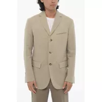 Sacouri Center Vent Notch Lapel Circle 3-Button Blazer Barbati