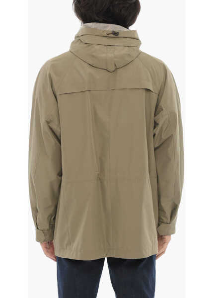 Jachete CORNELIANI Id Giada Dintex Windbreaker Jacket With Removable Hood Green Barbati (BM 16408515) 2