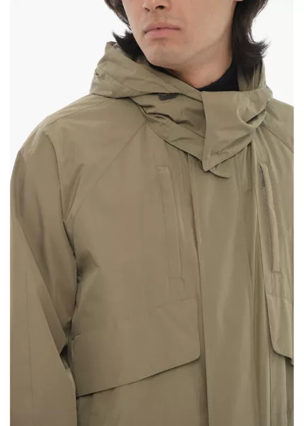 Jachete CORNELIANI Id Giada Dintex Windbreaker Jacket With Removable Hood Green Barbati (BM 16408515) 3