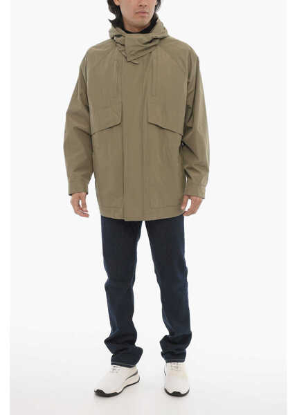 Jachete CORNELIANI Id Giada Dintex Windbreaker Jacket With Removable Hood Green Barbati (BM 16408515) 4