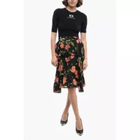 Rochii lungi Silk-Blended Dress With Floral Pattern Femei