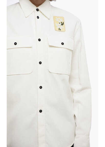 Camasi casual Jil Sander Corduroy Overshirt With Embroidered Patch White Femei (BM 16408647) 3