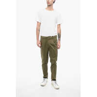 Pantaloni casual CORNELIANI pentru Barbati - Pantaloni casual CORNELIANI Cc Collection Stretch Cotton Chison Pants With Belt Loops Military Green Barbati (BM 16408662) - B-mall.ro