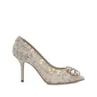 Pantofi cu toc Dolce & Gabbana White Cotton Pumps Femei