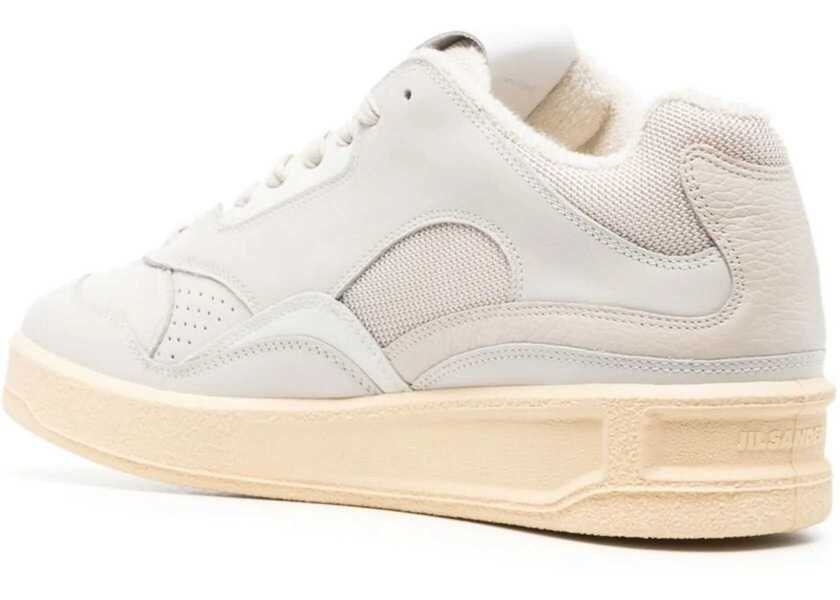 Sneakers Jil Sander Lace-Up Dragon Leather Sneakers With Rubber Sole White Barbati (BM 16419282) 3