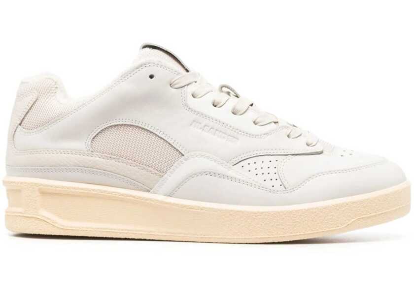 Sneakers Jil Sander Lace-Up Dragon Leather Sneakers With Rubber Sole White Barbati (BM 16419282) 1