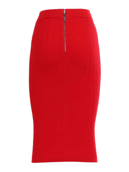 Fuste casual Elisabetta Franchi Knitted skirt Red Femei (BM 16419591) 2