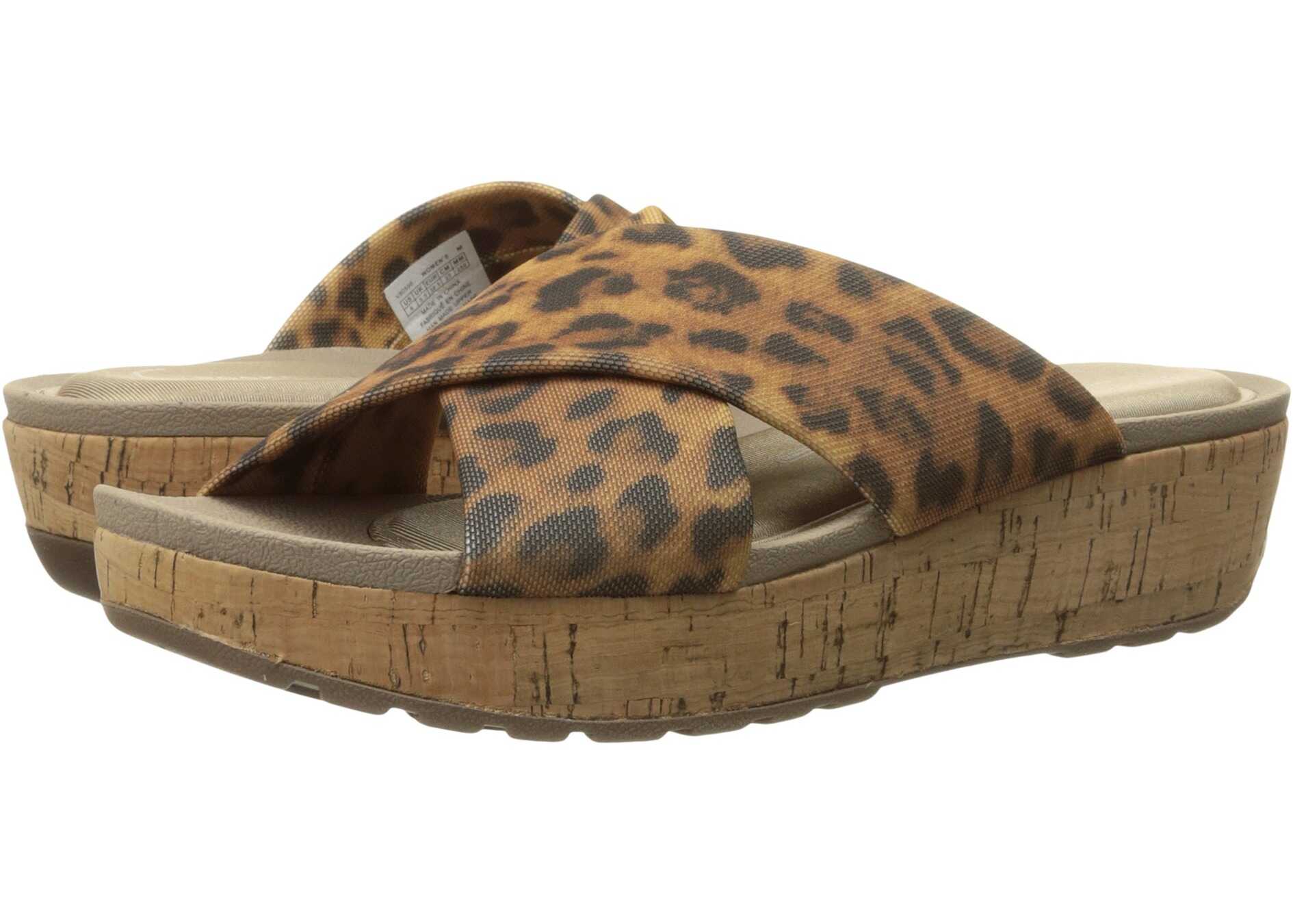 Sandala Rockport Land Boulevard Cross Slide Flatform Sandal Brown Leopard Stretch