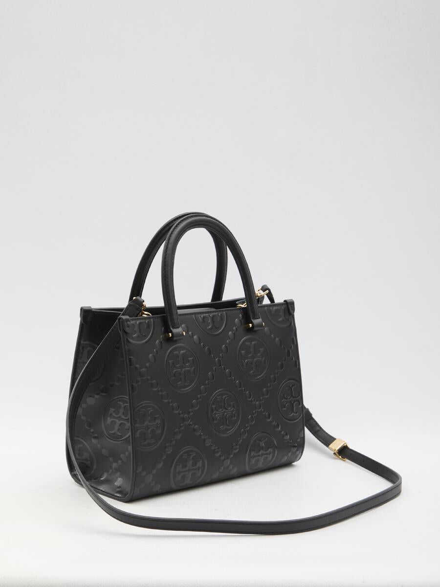 Genti de mana Tory Burch T Monogram Embossed Square Tote Bag Black Femei (BM 16427547) 2