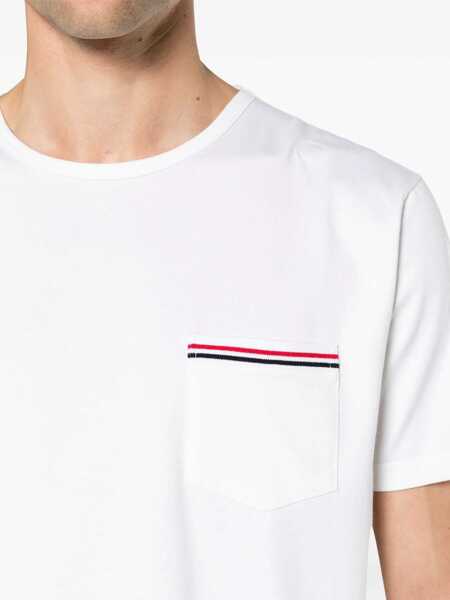 Tricouri Thom Browne T-Shirt With Pocket WHITE Barbati (BM 16431633) 5