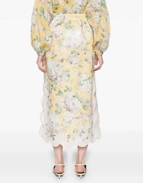 Fuste casual ZIMMERMANN Linen Skirt YELLOW Femei (BM 16432023) 4