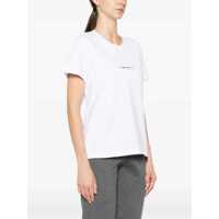 Tricouri Stella McCartney Dama - Tricouri Stella McCartney White Crewneck T-Shirt With Embroidered Logo At The Front In Cotton Woman WHITE Femei (BM 16435461) - B-mall.ro