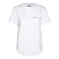 Tricouri Brunello Cucinelli Cotton T-Shirt With Pocket Femei